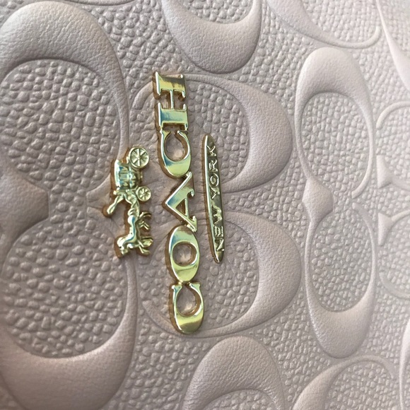 Coach Embossed Leather Nude Pink Ava Zip Tote - Picture 7 of 7